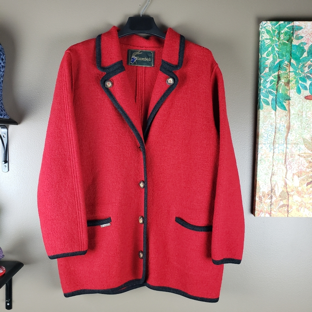 Blauenbock boucle wool vintage blazer jacket coat size 46 - Picture 9 of 16